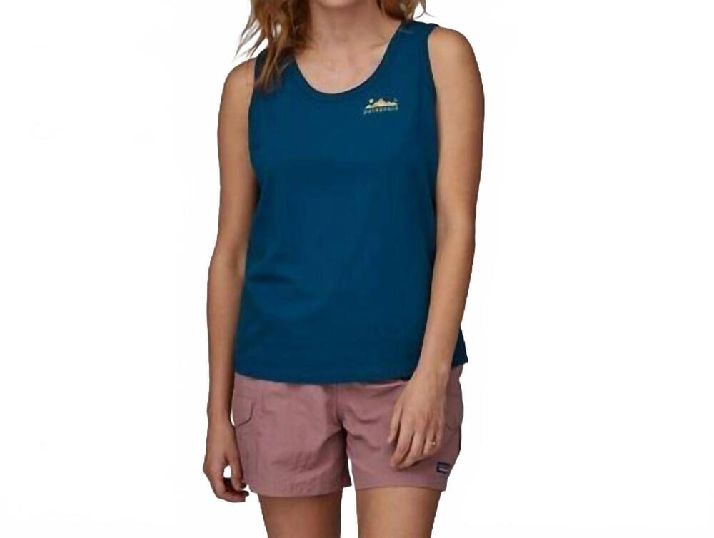 NEW PATAGONIA spirited seasons organic tank top in lagom blue